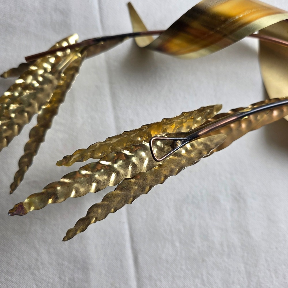 Vintage Home Interiors Mid Century Modern Metal Wheat Bundle Wall Sculpture - Picture 9 of 9